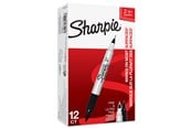 Kirjoitus- ja piirustustarvikkeet - Sharpie Kaksipäiset -permanenttitussit | Kapea ja erittäin kapea kärki | Musta | 12 kpl - S0811100