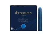 Kirjoitus- ja piirustustarvikkeet - Waterman Fountain Pen Refill Ink Cartridges | Standard International (Short) | Serenity Blue | 6 Count - S0110950