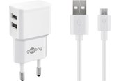 Puhelin - Adapterit & Laturit - Pro Dual Micro USB charger set 2.4 A - 4040849449857