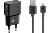 Puhelin - Adapterit & Laturit - Pro Dual Micro USB charger set 2.4 A - 4040849449840