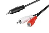 Audiokaapelit - Pro Äänikaapeli AUX-sovittimella 3,5 mm uros stereoliitäntään RCA uros CU:lle. - 4040849516511