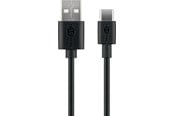 USB kaapelit - Pro USB-A <-> USB-C - 0.1m - USB 2.0 - Musta - PUSB2.0-AC-BLK-0.1M