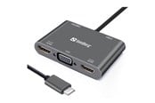 Telakointiasemat - Sandberg USB-C telakka - telakointiasema - USB-C - VGA HDMI - 136-35