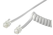 Verkkokaapelit - Pro Puhelin handset spiral cable CCA (copper-clad aluminium) - Valkoinen - 4m - 4040849686016