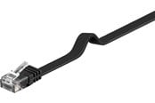 Verkkokaapelit - Pro LAN CAT 6 Flat U/UTP - Musta - 1m - 95382