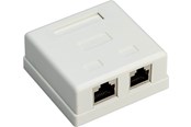 Lisävarusteet (Kiinnikkeet, pistorasiat jne.) - Pro 2-port RJ45 surface mount installation box CAT 6 STP white - 4040849776359