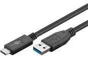 USB kaapelit - Pro USB-A <-> USB-C - 0.5m - USB 3.2 Gen 2 - Musta - PUSB3.2G2-AC-BLK-0.5M