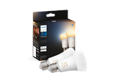 Smart Home - Älykoti - Philips Hue White Ambiance A60 E27 -älylamppu (2 kpl) — 2 200–6 500 K + 16 miljoonaa väriä, 1 100 lm, 8 W, Zigbee & Bluetooth, himmennettävä, ohjaus sovelluksessa & puhekomennoilla - 929002468404