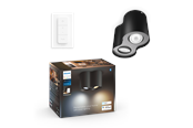 Smart Home - Älykoti - Philips Hue Pillar Double Kohdevalaisin - Musta - Dimmer Switch - 929003811401