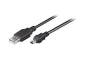 USB kaapelit - Pro USB-A <-> USB Mini-B (5-pin) - 1m - Musta - 4040849457401