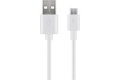 USB kaapelit - Pro USB-A <-> USB Micro-B - 0.5m - Valkoinen - 4040849386657