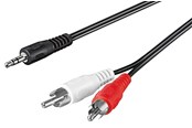 Audiokaapelit - Pro Äänikaapeli AUX-sovittimella 3,5 mm uros stereoliitäntään RCA uros - 4040849504402
