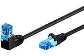 Verkkokaapelit - Pro LAN CAT 6A U/UTP 90° - Musta - 0.5m - 4040849515286