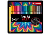 Kirjoitus- ja piirustustarvikkeet - STABILO  Pen 68 Arty metal tin of 20 colors - 6820-6