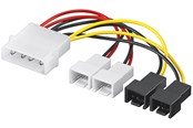 Sisäiset virtakaapelit - Pro Teho cable/adapter for PC fans 5.25 inch male to fan 2x 12 V/2x 5 V - 4040849936326