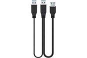 USB kaapelit - Pro USB 3.0 dual Teho SuperSpeed cable Musta - 4040849957499
