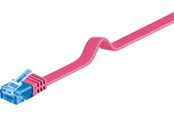 Verkkokaapelit - Pro CAT 6A flat-patch cable U/UTP magenta - Pinkki - 0.5m - 4040849962981