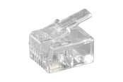 Verkkokaapelit - Pro RJ11 modulaariliitin litteälle kaapelille, 4-napainen. - Läpinäkyvä - 4051366502505