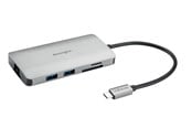 Telakointiasemat - Kensington UH1400P ajuriton USB-C 8-in-1 mobiili telakointiasema *DEMO* - K33820WW