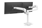 Näytön kiinnitys - Ergotron LX Dual Stacking Arm (white) with Low-Profile Top-Mount Clamp - 45-610-216