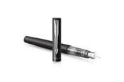 Kirjoitus- ja piirustustarvikkeet - Parker Vector XL Fountain Pen | Metallic Black Lacquer on Brass | Medium Nib with Blue Ink Refill | Gift Box - 2159744