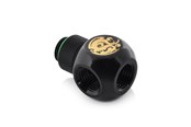 DIY Vesijäähdytys - Bitspower G1/4" Matt Black Q-Rotary IG1/4"X3 Extender - BP-MBQR-C