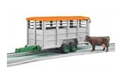 Leluautot - Bruder Livestock trailer with 1 cow - 02227