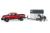 Leluautot - Bruder RAM 2500 Power Wagon with horse trailer and horse - 02501