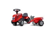 Tasapainopyörät, potkuautot ja potkulaudat - Falk Ride-on traktori peräkärryllä, haravalla ja lapiolla baby Massey Ferguson - 808-021