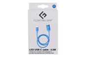 USB kaapelit - Floating Grip 0.5M LED USB-C CABLE (BLUE) - FG-USBLED-05-451BLUE