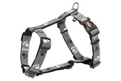 Koirat - Trixie Silver Reflect H-harness M–L: 50–75 cm/25 mm black/silver grey - TX12233