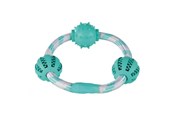 Koirat - Trixie Denta Fun Rope ring with balls mint flav. Rubber ø 20 cm/ø 5 cm - TX33704