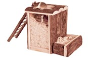 Kanit & Jyrsijät - Trixie Play and Burrow Tower Bark Wood Small Animals 20x20x16cm - TX62001