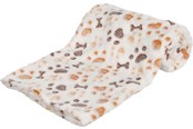 Koirat - Trixie Lingo-peitto, pehmeä fleece, 100 × 75 cm, valkoinen/beige - TX37178