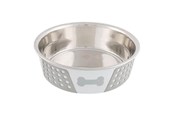 Koirat - Trixie Bowl stainless steel/silicone 1.4 l/ø 21 cm white/grey - TX25257