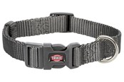 Koirat - Trixie Premium collar S–M: 30–45 cm/15 mm graphite - TX201516