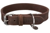 Koirat - Trixie Rustic fat leather collar L–XL: 57–66 cm/30 mm dark brown - TX19009