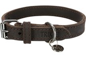 Koirat - Trixie Rustic fat leather collar XS–S: 27–34 cm/18 mm dark brown - TX19004