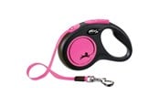 Koirat - Flexi New NEON - kelatalutin S, 5m 15kg musta/neon pinkki - H7831P