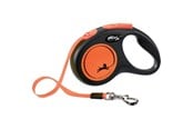Koirat - Flexi New NEON - kelatalutin S, 5m 15kg musta/neon oranssi - H7831O