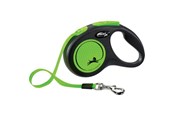 Koirat - Flexi New NEON - kelatalutin S, 5m 15kg musta/neon vihreä - H7831G