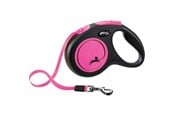 Koirat - Flexi New NEON - kelatalutin M, 5m 25kg musta/neon pinkki - H7829P