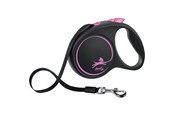 Koirat - Flexi Musta Design m leash 5 m 25 kg Pinkki - H78015P