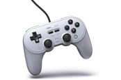 Pelit - lisävarusteet - 8BitDo Pro2 Wired Gamepad for Switch and Windows - Harmaa - Wired Controller - Nintendo Switch - 6922621501824