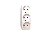 Sähkökytkimet - Gripo Socket with 3 outlets and earth White - 5709119075507
