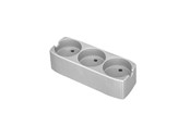 Sähkökytkimet - Gripo Socket with 3 outlets and earth, Grey - 5709119075514