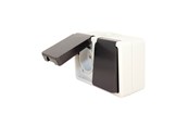 Sähkökytkimet - Gripo kaksoisvaakasuora pistorasia maadoituksella IP54 13A - 5709119079857