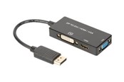 Näyttökaapeli - DIGITUS Näyttöportti 3in1-sovitin DP/HDMI+DVI+VGA - AK-340418-002-S