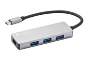 USB hub - Sandberg USB-C-keskus, jossa on 1 x USB3.0 ja 3 x 2.0 SAVER USB hub - 4 porttia - Harmaa - 336-32