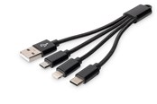 USB kaapelit - DIGITUS 3-in-1 Charger Cable - DB-300160-002-S